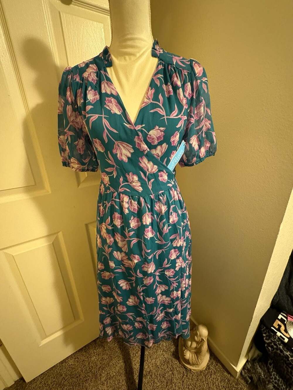 Draper James RSVP Floral Print Midi Wrap Dress